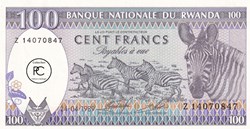 1989  Pick19a.2   100 RF - Franc rwandais  Unc