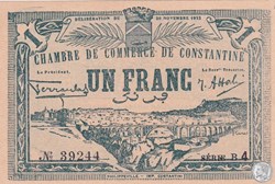 140-42- 20/11/1922 Constantine 1 Franc Cdc Séries B4