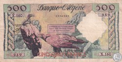 1958 Pick117 radar 989 500 Francs Banque de l'Algérie TTB