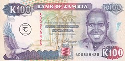 1991 Pick34a 100 ZK - Kwacha zambien Unc