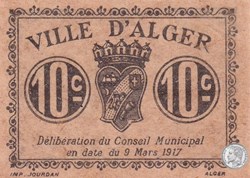 Ville d'Alger- 9/3/1917 10 Centimes Beige (3)