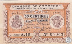139-3- 9/3/1918 Bougie Sétif 50 cts Cdc Séries A.18