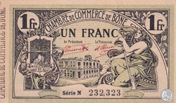 138-17- 23/9/1921 Bône 1 Franc Cdc Séries N