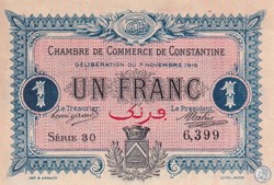 140-10- 7/11/1916 Constantine 1 Franc Cdc Séries 30