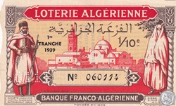 Loterie Algérienne 1/10éme   1ere Tranche 1939