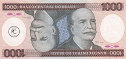 1985 Pick201c 1 000 Cruzeiro brésilien Unc