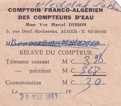 Compteur d'eau 1963