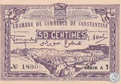 140-40- 20/11/1922 Constantine 50 Centimes Cdc Séries A1