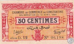 140-23- 13/4/1920 Constantine 50 Centimes Cdc Séries D10
