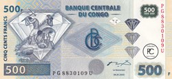 2002 Pick96a 500 FC - Franc congolais Unc (2)