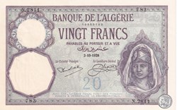 1928 Pick78b  20 Franc algérien 783 Spl