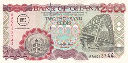 1996 Pick33a 2 000 GH₵ - Cedi ghanéen Unc