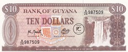 1992 Pick23f 10 $ - Dollar guyanaise Unc