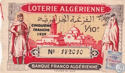 Banque Franco Algérienne 1/10éme 5éme Tranche 1939