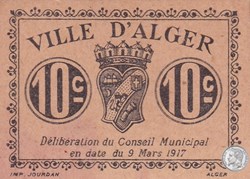 Ville d'Alger- 9/3/1917 10 Centimes Beige (7)