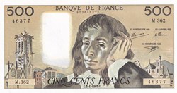 1992 Pick 156i 500 Francs Pascal Unc