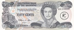 1984 Pick42a   ½ $ - Dollar bahaméen Unc