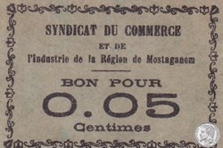 MOSTAGANEM 7 1916 5 Centimes