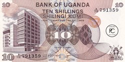 1979  Pick11b  10 Sh - Shilling ougandais  Unc