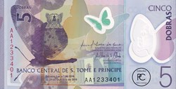 2016 Pick70a 5 Db - Dobra santoméen Unc