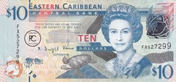 2012  Pick52a  10 EC$ - Dollar des Caraïbes orientales Unc