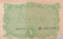 140-34- 12/10/1921 Constantine 1 Franc Cdc Séries B4
