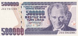 1970 Pick 212(1) 500.000 Türk Lirası Unc