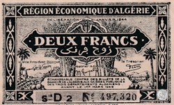 1944 Pick99b D2 2 Franc algérien sup