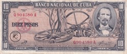 1960  Pick-88c  10 $MN - Peso cubain  TTB