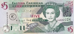 2003 Pick42k  St. Kitts - "K" Suffix  5 EC$ - Dollar des Caraïbes orientales Unc