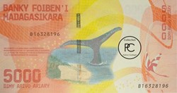 2017 Pick102a 5 000 Ar - Ariary malgache Unc