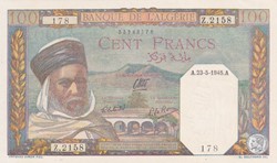 1945 Pick 85 100 Franc algérien 178 Unc