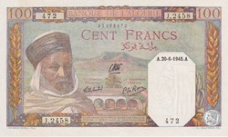 1945 Pick 85 100 Franc algérien 472 Unc