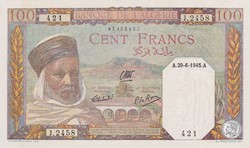 1945 Pick 85 100 Franc algérien 421 Unc