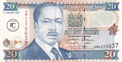 1996 Pick 35a2 20 Sh - Shilling kényen Unc
