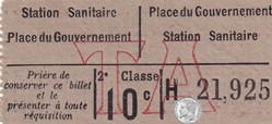 Ticket billet tramway d'Alger "Société des Tramways d'Algérie