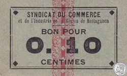 MOSTAGANEM 5 1916 10 Centimes vert (2)
