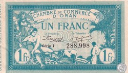 141-8-10/11/1915 Oran 1 Franc Série I Cdc