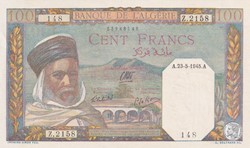 1945 Pick 85 100 Franc algérien 148 Unc