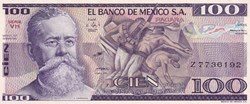 1982 Pick 74c 100 Pesos Banco de México S.A Unc