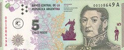 2015 Pick359a 5 $ - Peso argentin Unc