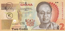 2017 Pick37Ae 2 GH₵ - Cedi ghanéen Unc