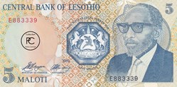 1989 Pick10a 5 M - Loti du Lesotho Unc