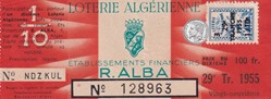 Loterie Algérienne 1/10éme 29éme Tranche 1955