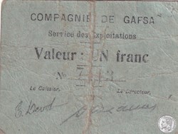compagnie de GAFSA 1 Franc 1916