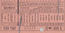 Ticket tramway d'Alger début XXe "Tramways / Chemins de Fer sur routes d'Algérie