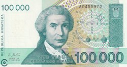 1993 Pick 27a 100.000 Hrvatskih Dinara Unc