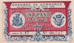 139-6- 9/3/1918 Bougie Sétif 1 Franc Cdc Séries A.17