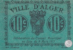Ville d'Alger- 9/3/1917 10 Centimes Vert Vif (1)