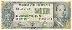 1984 Pick170a.2 50 000 b$ - Peso bolivien Unc